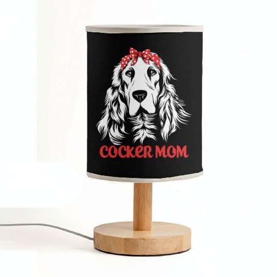 Cute Dog Hair Bow Cocker Spaniel Mom Cocker Mom Fabric Lamps