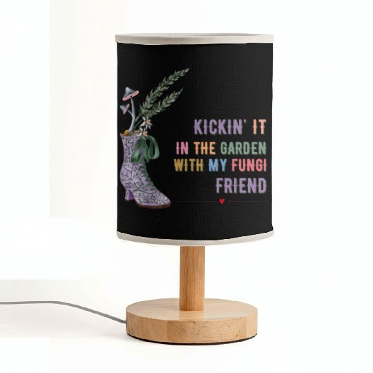 Kickin' It In The Garden With My Fungi Friend Fabric Lamps
