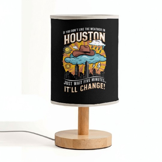 Unpredictable Houston Weather - Fun City Art Fabric Lamps