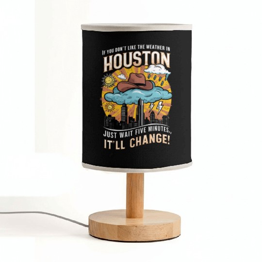 Unpredictable Houston Weather - Fun City Art Fabric Lamps