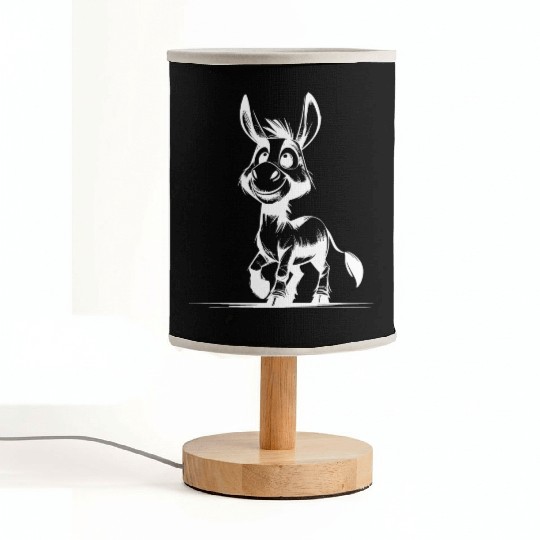 Kids Sketch Donkey Pencil Drawing Fabric Lamps
