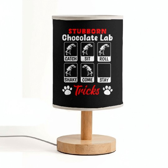 Labrador STUBBORN CHOCOLATE LAB TRICKS Fabric Lamps