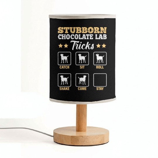 Labrador STUBBORN CHOCOLATE LAB TRICKS Fabric Lamps