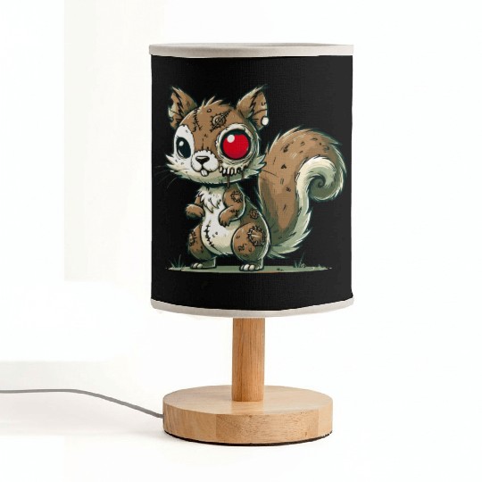 scary zombie squirrel for Halloween fun Fabric Lamps