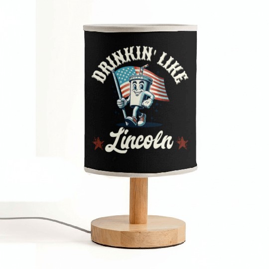 Drinkin' Like Lincoln 4th Of July Memorial Day Fabric Lamps