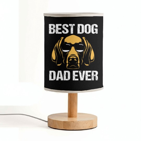 Fathers Day Dog Wearing Sunglasses Weimaraner Dad Fabric Lamps