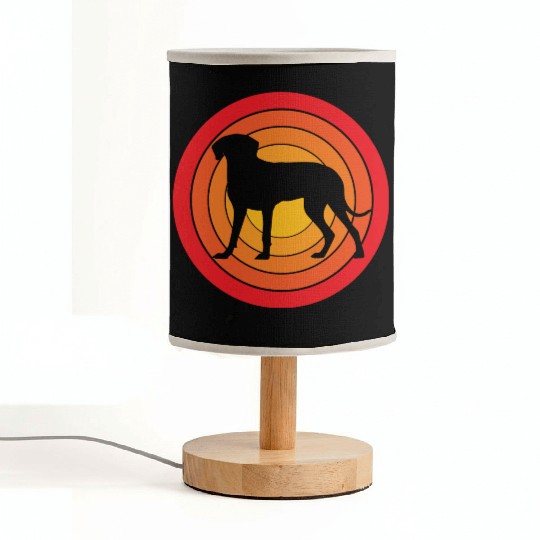 Retro Sunset Weimaraner Dog Silhouette Fabric Lamps