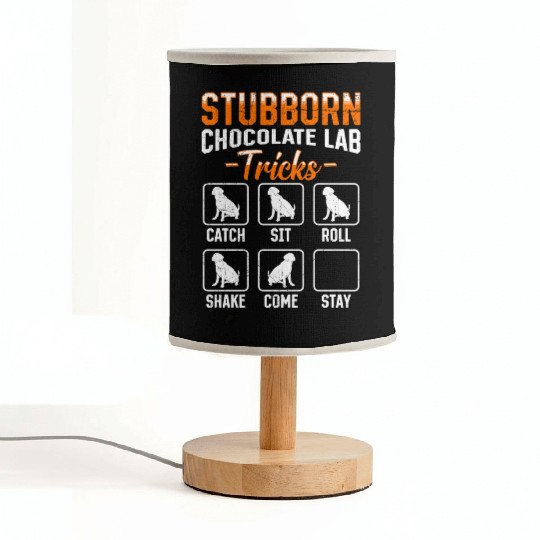 Labrador STUBBORN CHOCOLATE LAB TRICKS Fabric Lamps