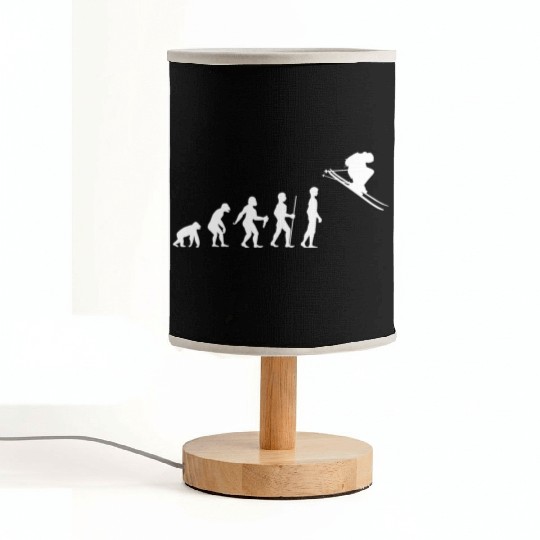 FUNNY HUMAN EVOLUTION TO SKIER Fabric Lamps