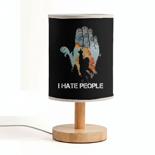 Bigfoot ! I Hate People Bigfoot Camping Watercolor Fabric Lamps