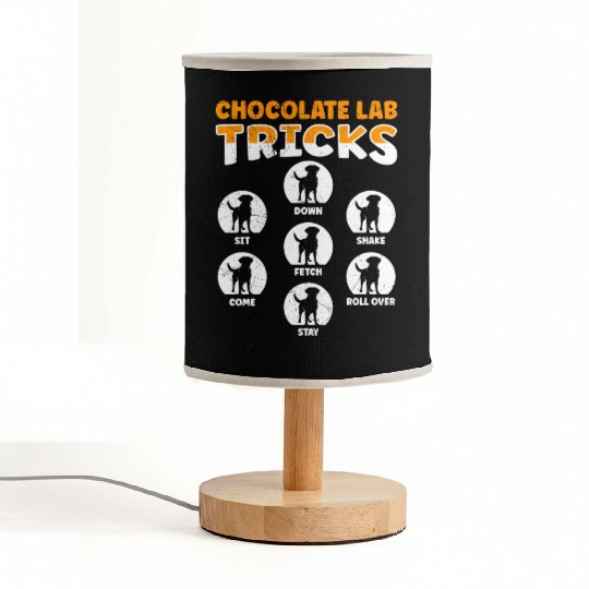 Labrador Funny CHOCOLATE LAB TRICKS Stubborn Fabric Lamps