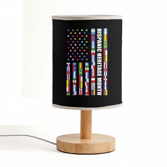 Hispanic Heritage month USA Flag all Countries Fabric Lamps