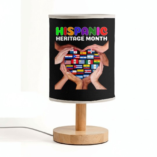 Hispanic Heritage Month All Countries Heart Hands Fabric Lamps