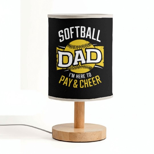 Pay & Cheer Softball Dad Funny Daddy Father's Day Fabric Lamps