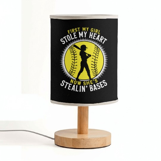 Stole Heart Softball Dad Funny Daddy Father's Day Fabric Lamps