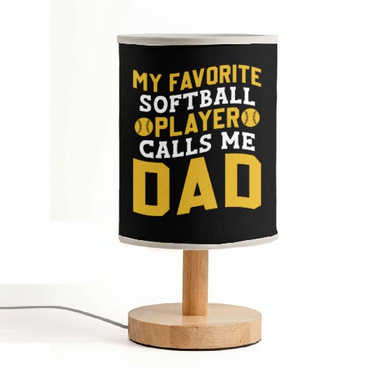 Calls Me Softball Dad Funny Daddy Father's Day Fabric Lamps