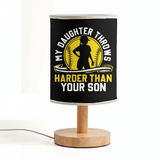 Throw Harder Softball Dad Funny Daddy Father's Day Fabric Lamps