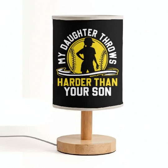 Throw Harder Softball Dad Funny Daddy Father's Day Fabric Lamps