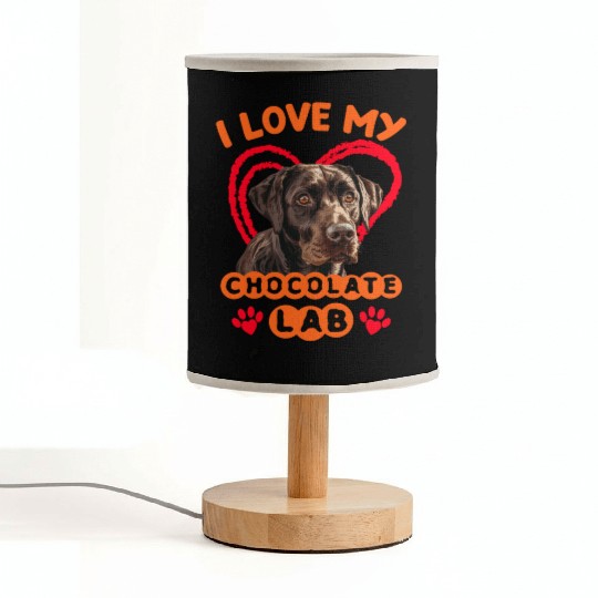 Brown Labrador I LOVE MY CHOCOLATE LAB Owner Fabric Lamps