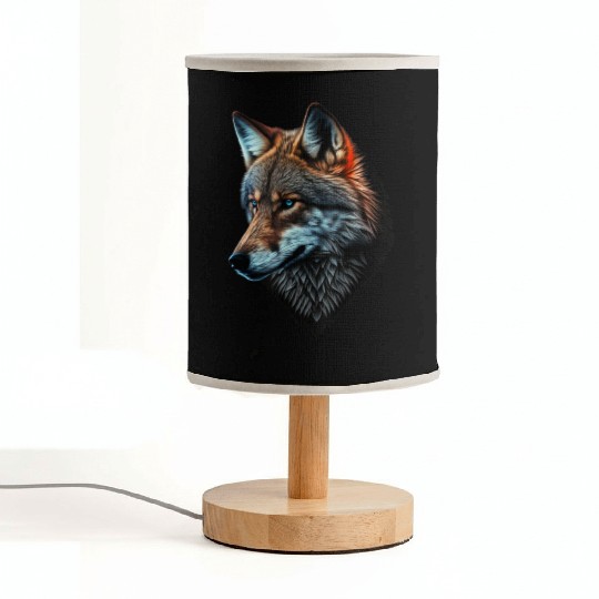 Wolf Portrait Animal Print Fabric Lamps