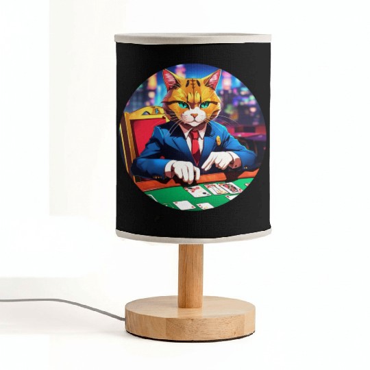 The Gambler Cat's Blackjack Night Fabric Lamps