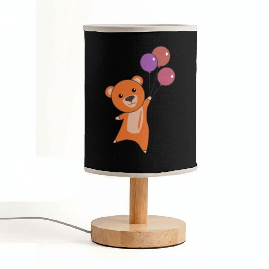 Bear Orange Flies With Balloons Sweet Animals Bear Fabric Lamps