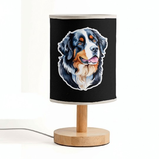 Bernese Mountain Dog Watercolor Fabric Lamps