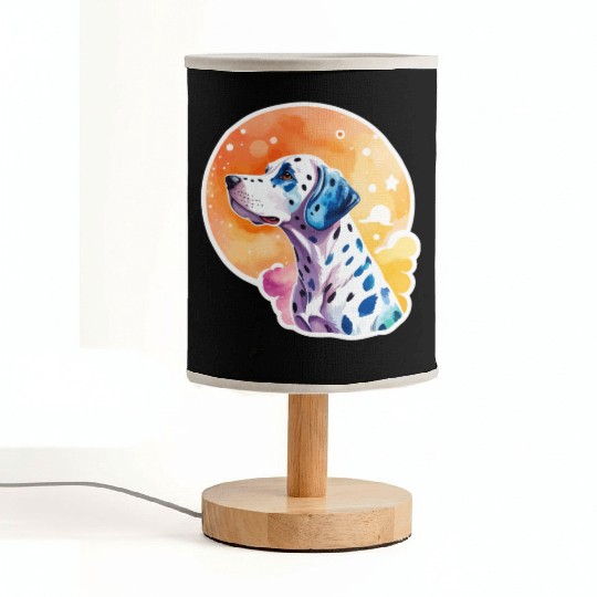Dalmatian Dog Watercolor Fabric Lamps