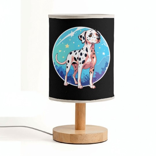 Dalmatian Dog Watercolor Fabric Lamps