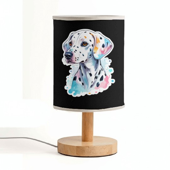 Dalmatian Dog Watercolor Fabric Lamps