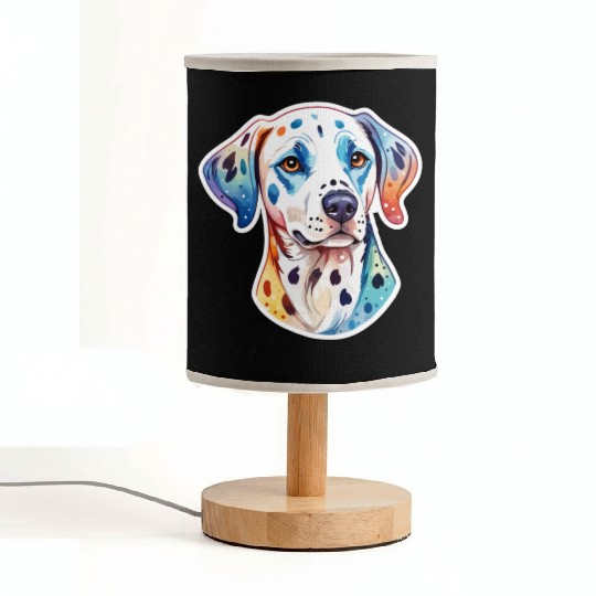 Dalmatian Dog Watercolor Fabric Lamps