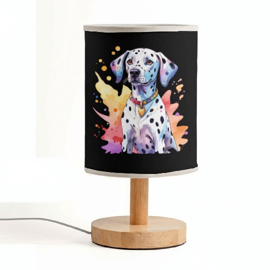 Dalmatian Dog Watercolor Fabric Lamps