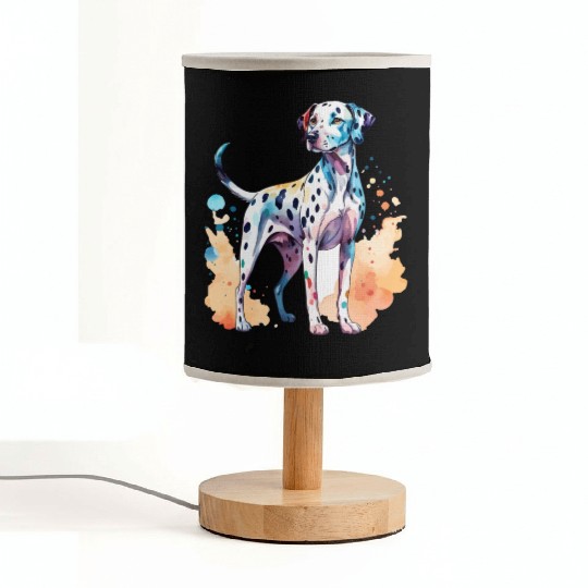 Dalmatian Dog Watercolor Fabric Lamps