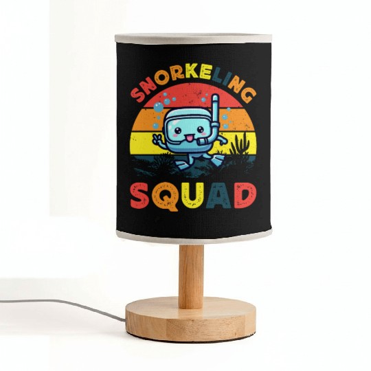 snorkeling squad diver ocean snorkeling sunset sea Fabric Lamps