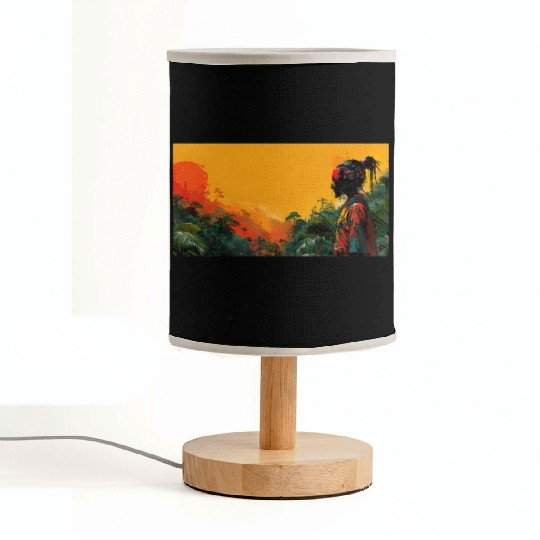 Digital Warrior: Tropical Twilight Fabric Lamps