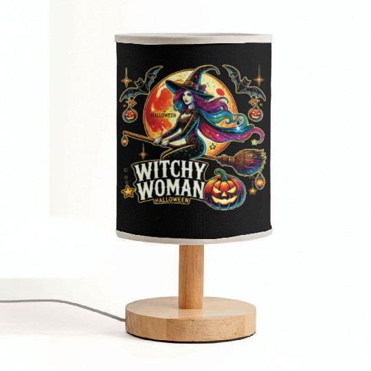 Couple Halloween Husband Witchy Woman Halloween Fabric Lamps