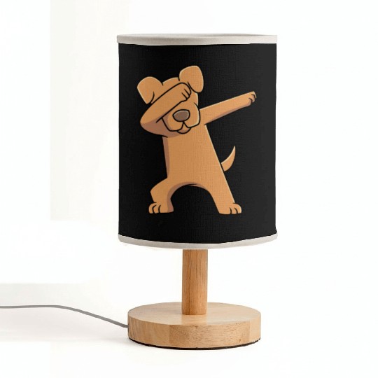 Funny Dabbing Dog Owner Great Dane Puppy Fabric Lamps