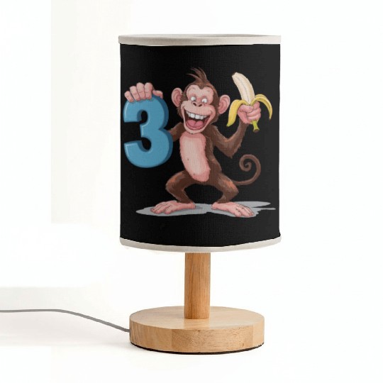3rd Birthday Monkey Fabric Lamps