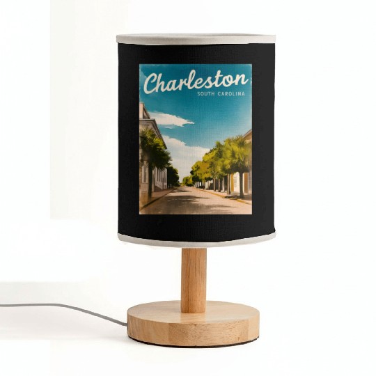 Vintage Travel Charleston South Carolina Retro Fabric Lamps