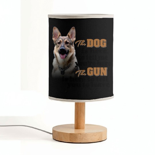 German Shepherd Gun Owner Fabric Lamps