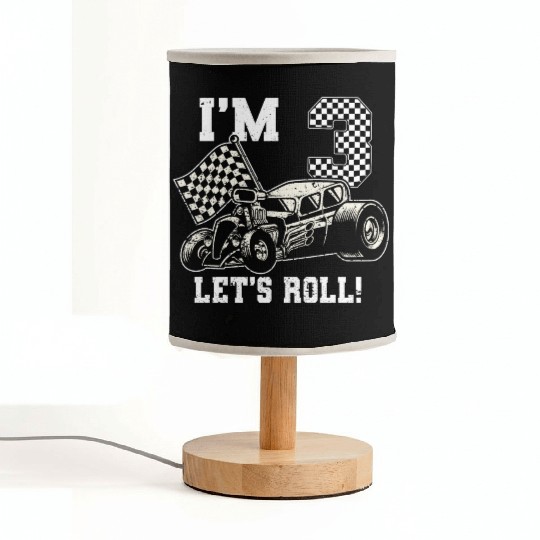 Race Car 3rd Birthday Boy 3 Three Toddler Racing Fabric Lamps