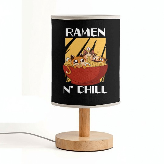 Cute Kawaii Cat Ramen Bowl Japanese Noodle Soup Fabric Lamps