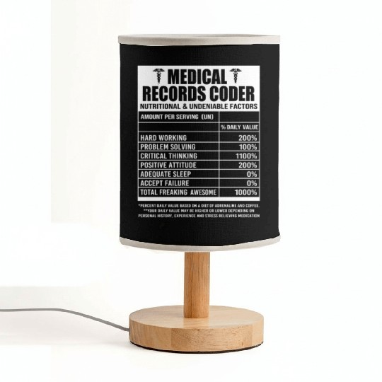 Vintage Medical Records Coder Nutritional Facts Fabric Lamps