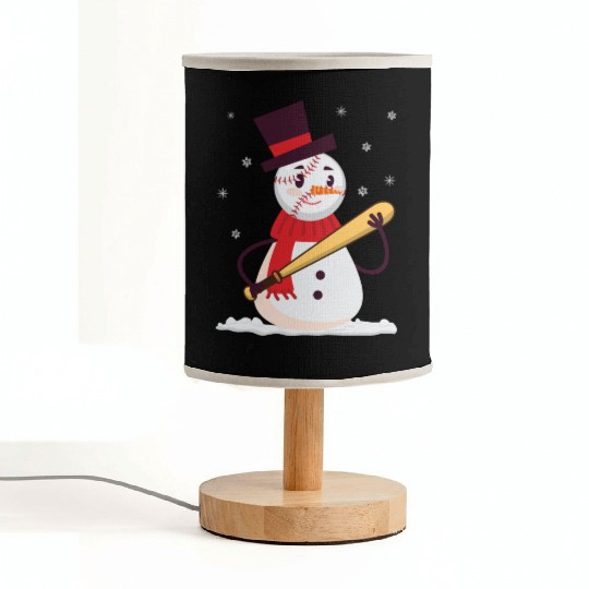 Baseball Snowman Balls Snow Christmas Xmas Sports Fabric Lamps