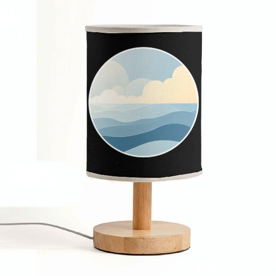 The soft blue tones and waves Fabric Lamps