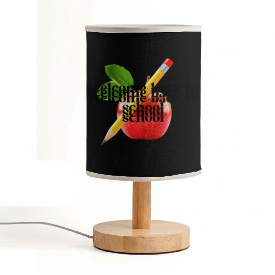 "Welcome Back to School - Red Apple and Yellow Pen Fabric Lamps