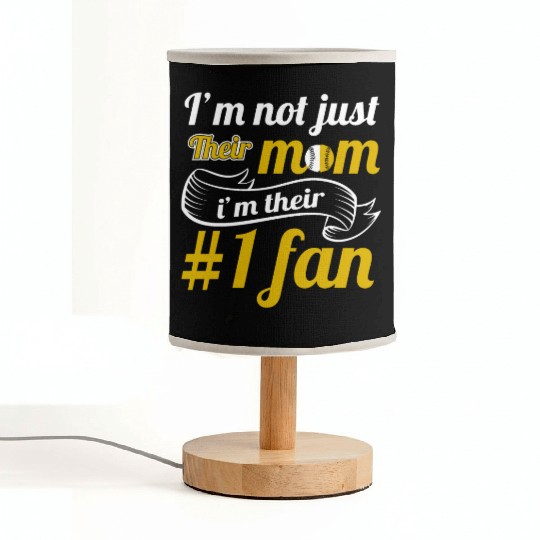 #1 Fan Softball Mom Funny Mommy Mother's Day Fabric Lamps