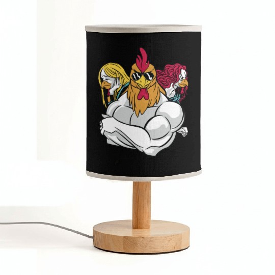 Chickens and Rooster Wrestling Lover Funny Design Fabric Lamps