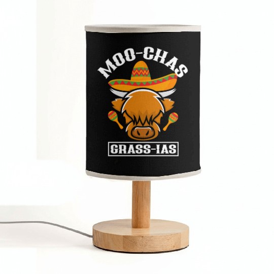 Highland Cow Moo-chas Grass-ias Fabric Lamps