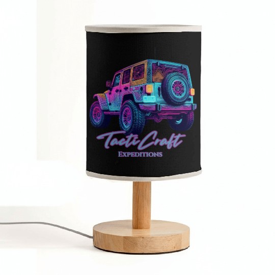 Jeep rear view topographical Fabric Lamps